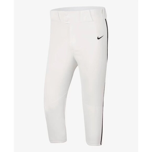 Nike Vapor Select High Black Piped 3/4 Baseball Pant Men's L White BQ9021-106